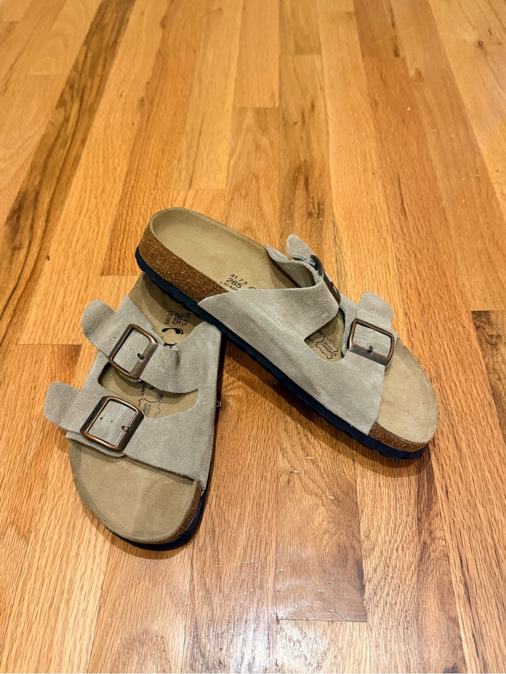 Betula Birkenstock Double-Buckle Tan Genuine Leather Suede Buckled Straps